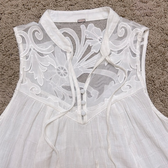 Free People Western Romance White Sleeveless Top - Picture 6 of 13